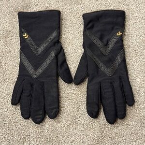 Vintage Black Women's Isotoner Thinsulate Cashmere Blend Lined Driving Gloves OS